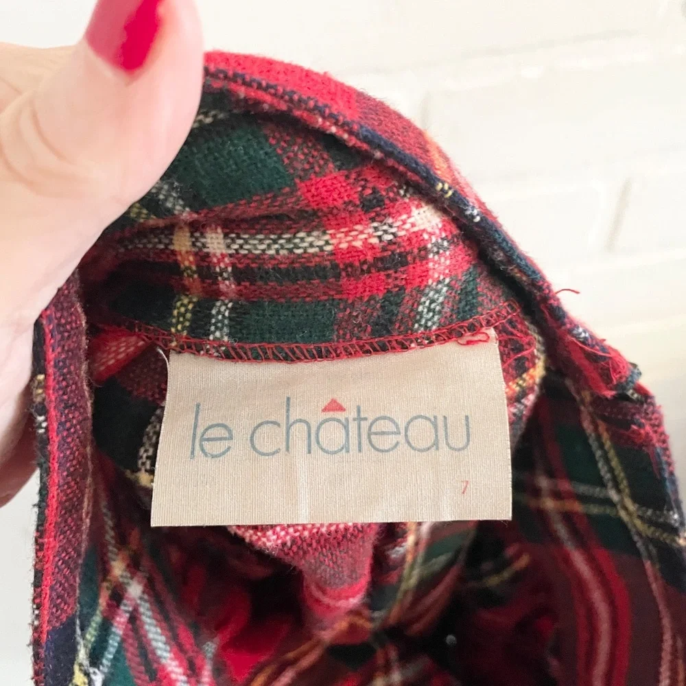 Vintage Royal Stewart Tartan Wool Pleated Skirt High Rise Le Château Size 7 - Picture 14 of 15